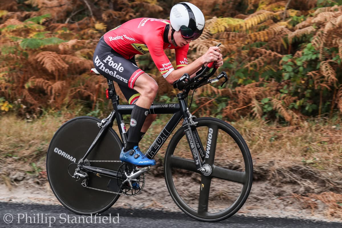 Robert Fall riding a bicycle